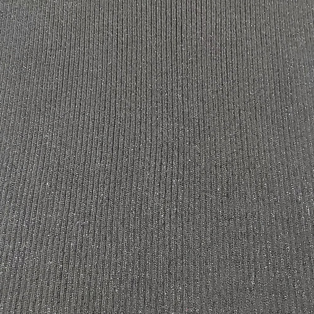 LIZ CLAIBORNE Turtleneck Black Sparkle Stretch Womens Medium Metallic Thread - Picture 4 of 9